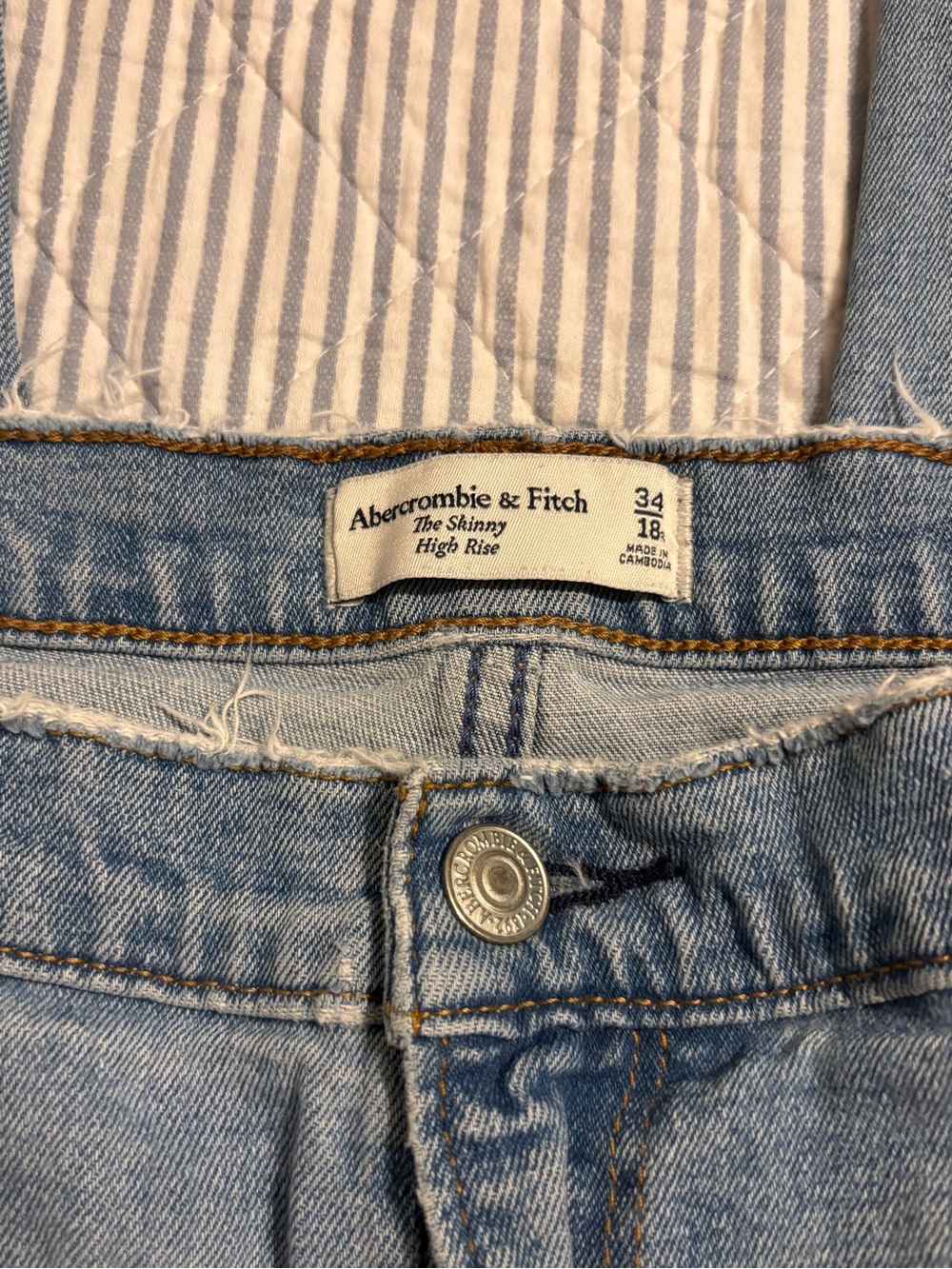 Abercrombie & Fitch Light Wash Skinny High-Rise Jeans